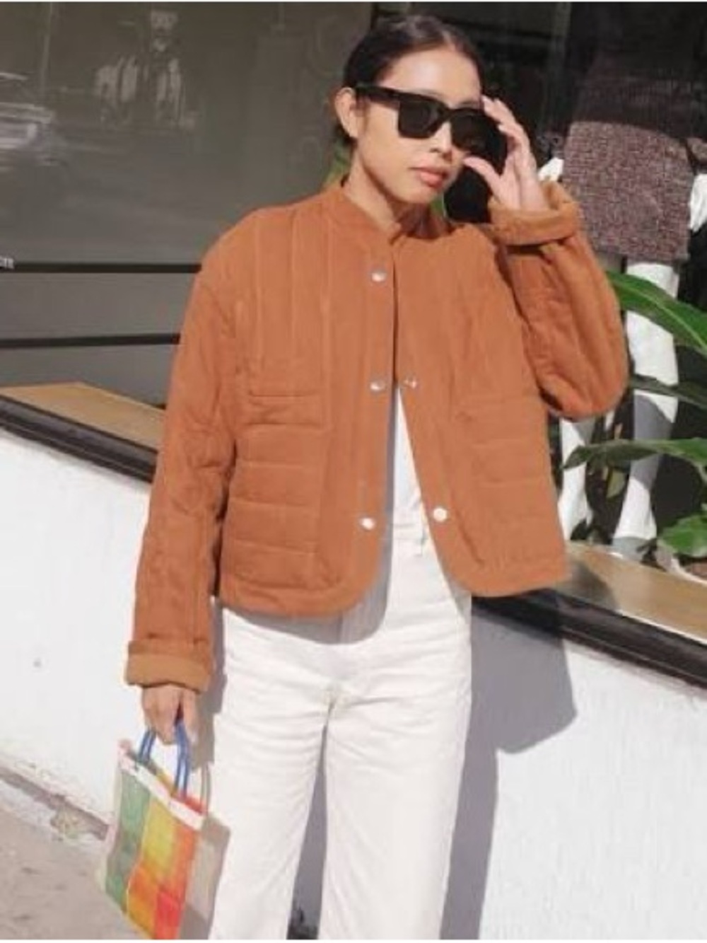 KORDAL Reversible Quilted Cropped Jacket in Rust